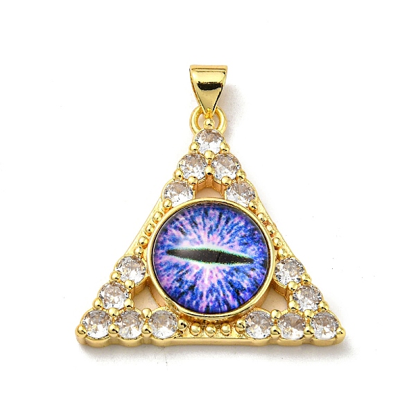 PandaHall Real 18K Gold Plated Brass Pendants, with Glass and Acrylic, Triangle With Evil Eye Charms, Mauve, 27x28x7mm, Hole: 4x3.5mm..., Purple
PandaHall Real 18K Gold Plated Brass Pendants, with Glass and Acrylic, Triangle With Evil Eye Charms, Mauve, 27x28x7mm, Hole: 4x3.5mm..., Purple