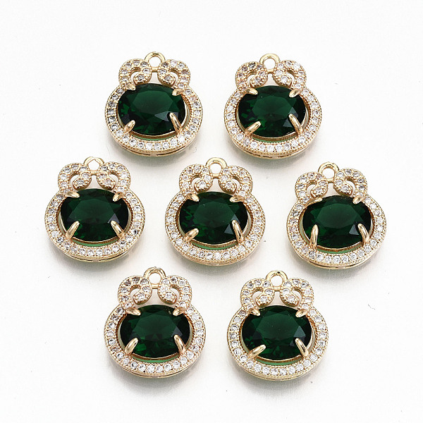 PandaHall Brass Glass Rhinestone Pendants, with Micro Pave Clear Cubic Zirconia, Long-Lasting Plated, Cadmium Free & Lead Free, Flat Round..., Green
PandaHall Brass Glass Rhinestone Pendants, with Micro Pave Clear Cubic Zirconia, Long-Lasting Plated, Cadmium Free & Lead Free, Flat Round..., Green