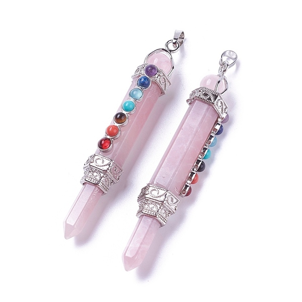 PandaHall Chakra Jewelry, Natural Rose Quartz Pendants, with Brass Findings and Natural & Synthetic Mixed Stone, Hexagonal Prisms, Platinum...
PandaHall Chakra Jewelry, Natural Rose Quartz Pendants, with Brass Findings and Natural & Synthetic Mixed Stone, Hexagonal Prisms, Platinum...