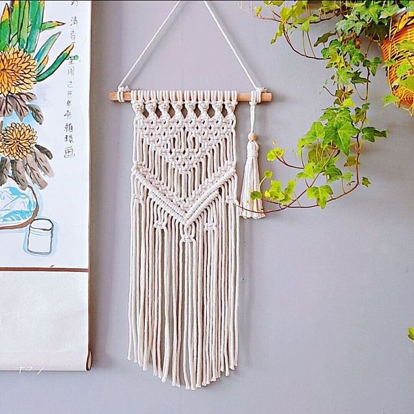 PandaHall Cotton Cord Macrame Woven Wall Hanging, with Plastic Non-Trace Wall Hooks, for Nursery and Home Decoration, Floral White...
PandaHall Cotton Cord Macrame Woven Wall Hanging, with Plastic Non-Trace Wall Hooks, for Nursery and Home Decoration, Floral White...