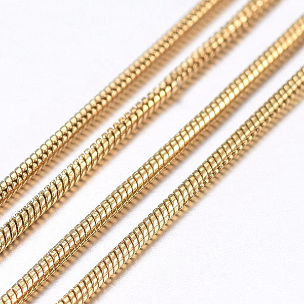 PandaHall Handmade Ion Plating(IP) 304 Stainless Steel Round Snake Chains, Soldered, with Spool, Golden, 1.5mm, about 32.8 Feet(10m)/roll...
PandaHall Handmade Ion Plating(IP) 304 Stainless Steel Round Snake Chains, Soldered, with Spool, Golden, 1.5mm, about 32.8 Feet(10m)/roll...