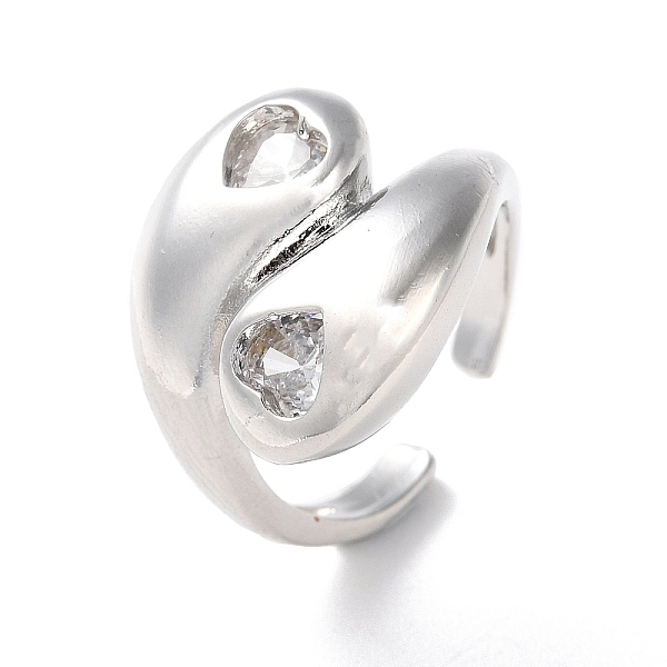 PandaHall Rack Plating Brass with Clear Cubic Zirconia Open Cuff Rings, Teardrop with Heart, Platinum, Inner Diameter: 17mm Brass+Cubic...
PandaHall Rack Plating Brass with Clear Cubic Zirconia Open Cuff Rings, Teardrop with Heart, Platinum, Inner Diameter: 17mm Brass+Cubic...