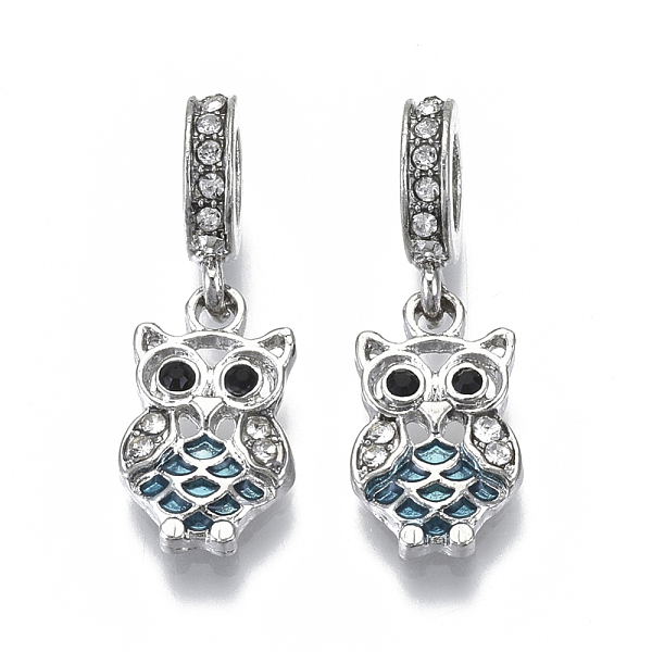 PandaHall Alloy European Dangle Charms, with Crystal & Jet Rhinestone and Enamel, Large Hole Pendants, Owl, Platinum, Turquoise, 27mm, Hole..., Green
PandaHall Alloy European Dangle Charms, with Crystal & Jet Rhinestone and Enamel, Large Hole Pendants, Owl, Platinum, Turquoise, 27mm, Hole..., Green