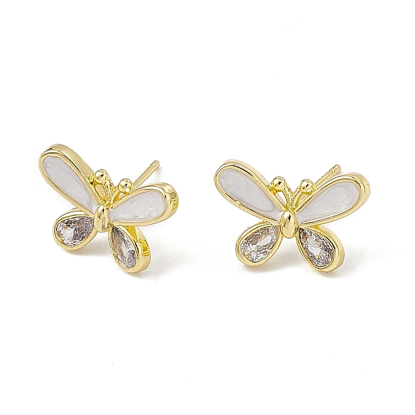 PandaHall Clear Cubic Zirconia Butterfly Stud Earrings with Enamel, Rack Plating Brass Jewelry for Women, Cadmium Free & Lead Free, Real 18K...
PandaHall Clear Cubic Zirconia Butterfly Stud Earrings with Enamel, Rack Plating Brass Jewelry for Women, Cadmium Free & Lead Free, Real 18K...