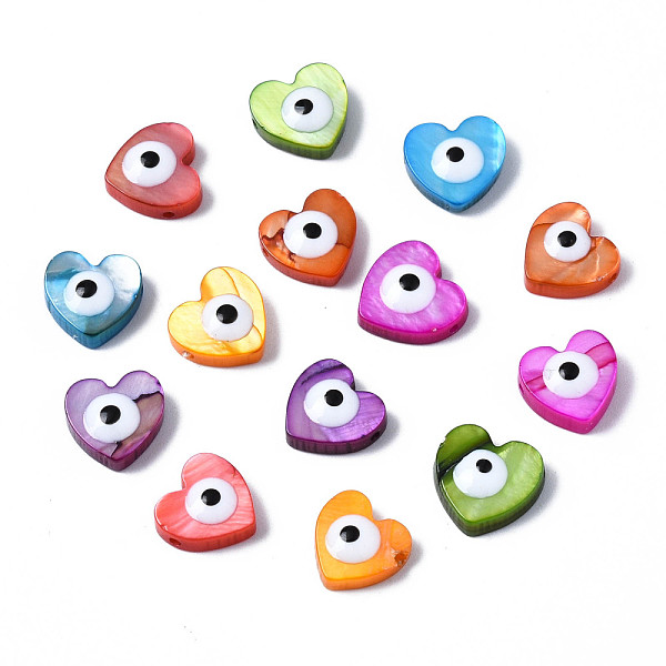 PandaHall Natural Freshwater Shell Beads, with Enamel, Dyed, Heart with Evil Eye, Mixed Color, 8x8.5x3mm, Hole: 0.8mm Freshwater Shell Heart..., Multicolor
PandaHall Natural Freshwater Shell Beads, with Enamel, Dyed, Heart with Evil Eye, Mixed Color, 8x8.5x3mm, Hole: 0.8mm Freshwater Shell Heart..., Multicolor