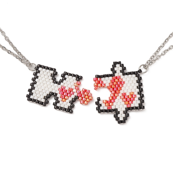 PandaHall 2Pcs 2 Style MIYUKI Seed Beaded Puzzle Matching Couple Necklaces Set, Pendant Necklaces with 304 Stainless Steel Cable Chains for..., White
PandaHall 2Pcs 2 Style MIYUKI Seed Beaded Puzzle Matching Couple Necklaces Set, Pendant Necklaces with 304 Stainless Steel Cable Chains for..., White