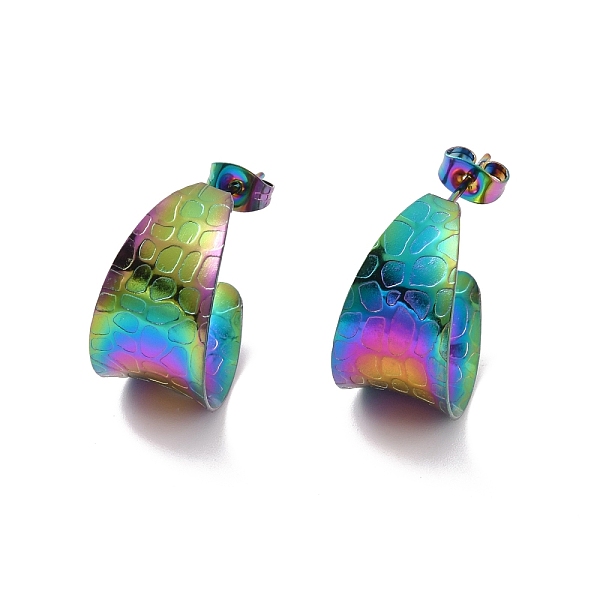 PandaHall Ion Plating(IP) 304 Stainless Steel Chunky C-shape Stud Earrings, Half Hoop Earrings for Women, Rainbow Color, 20x12x0.5mm, Pin...
PandaHall Ion Plating(IP) 304 Stainless Steel Chunky C-shape Stud Earrings, Half Hoop Earrings for Women, Rainbow Color, 20x12x0.5mm, Pin...