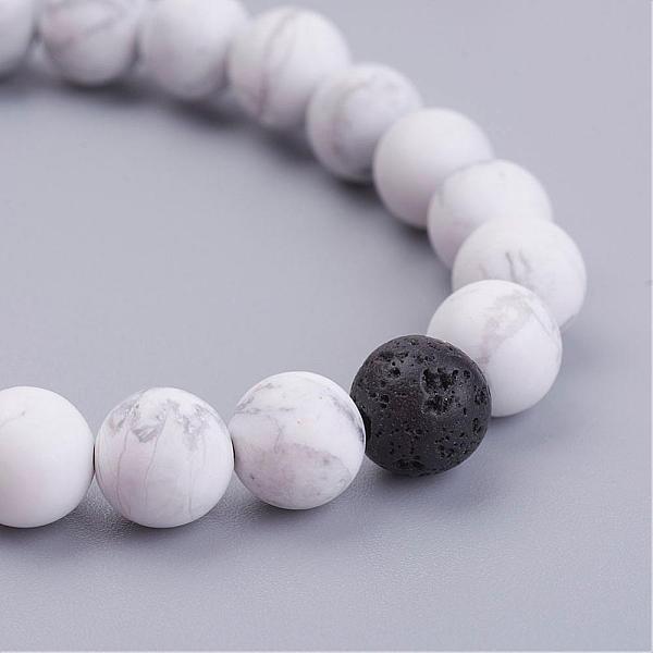 PandaHall Howlite Braided Bead Bracelets, with Lava Rock, Black Stone Beads and Nylon Thread, 1-7/8 inch(49mm) Howlite White
PandaHall Howlite Braided Bead Bracelets, with Lava Rock, Black Stone Beads and Nylon Thread, 1-7/8 inch(49mm) Howlite White
