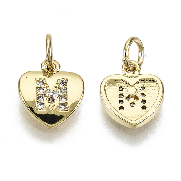 PandaHall Brass Micro Pave Clear Cubic Zirconia Charms, with Jump Ring, Heart with Letter, Real 16K Gold Plated, Nickel Free, Letter.M...
PandaHall Brass Micro Pave Clear Cubic Zirconia Charms, with Jump Ring, Heart with Letter, Real 16K Gold Plated, Nickel Free, Letter.M...