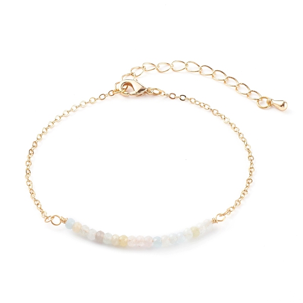 PandaHall March Birthstone Natural Morganite Beaded Bracelets, with Brass Cable Chains, Faceted Round, Golden, 7-1/4 inch(18.5cm) Morganite
PandaHall March Birthstone Natural Morganite Beaded Bracelets, with Brass Cable Chains, Faceted Round, Golden, 7-1/4 inch(18.5cm) Morganite