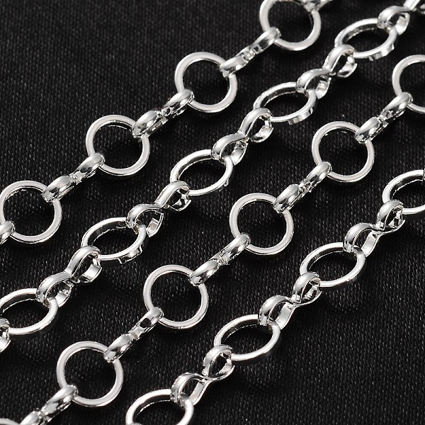 PandaHall Brass Handmade Chains Mother-son Chains, Unwelded, with Spool, Silver Color Plated, Mother Link: 6mm in diameter, 1mm thick, Son...
PandaHall Brass Handmade Chains Mother-son Chains, Unwelded, with Spool, Silver Color Plated, Mother Link: 6mm in diameter, 1mm thick, Son...