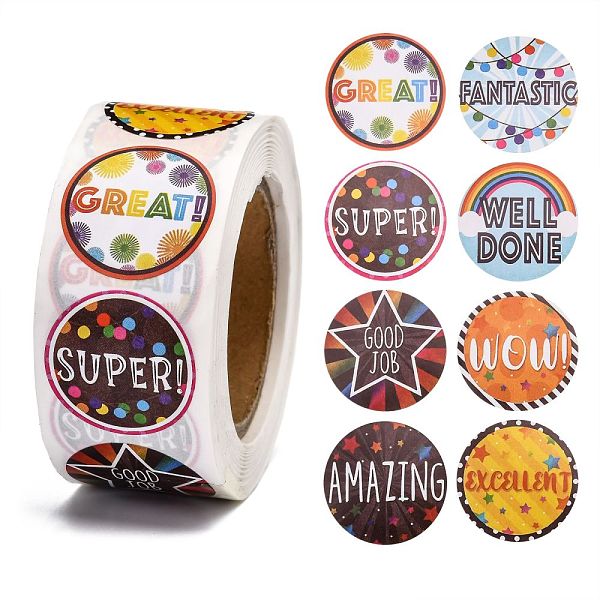PandaHall Self-Adhesive Paper Stickers, Gift Tag, for Party, Decorative Presents, Round, Colorful, Word, 25mm, 500pcs/roll Paper Word
PandaHall Self-Adhesive Paper Stickers, Gift Tag, for Party, Decorative Presents, Round, Colorful, Word, 25mm, 500pcs/roll Paper Word
