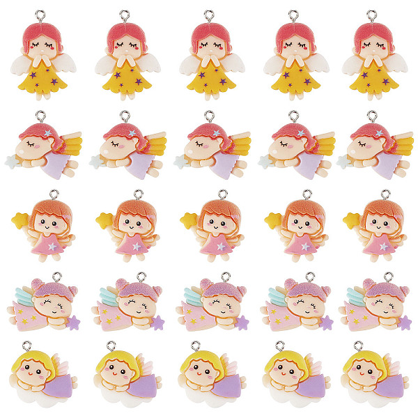 PandaHall SUNNYCLUE 30Pcs 5 Style Opaque Resin Pendants, with Platinum Tone Iron Loops, Fairy, Mixed Color, 22~30.5x23.5~30x6.5~7mm, Hole..., Multicolor
PandaHall SUNNYCLUE 30Pcs 5 Style Opaque Resin Pendants, with Platinum Tone Iron Loops, Fairy, Mixed Color, 22~30.5x23.5~30x6.5~7mm, Hole..., Multicolor