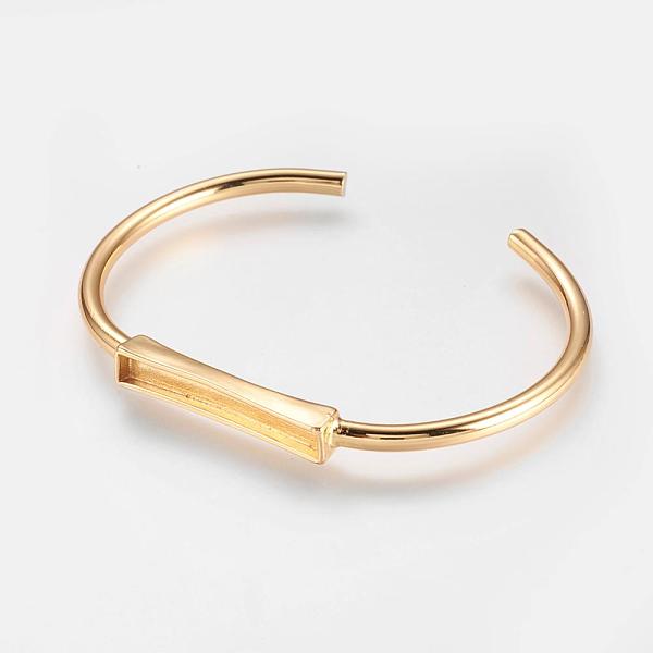 PandaHall Brass Cuff Bangle Making, Blank Bangle Base, Rectangle, Real 18K Gold Plated, 1-5/8 inchx2-1/4 inch(42x57mm), Tray: 3x27mm Brass
PandaHall Brass Cuff Bangle Making, Blank Bangle Base, Rectangle, Real 18K Gold Plated, 1-5/8 inchx2-1/4 inch(42x57mm), Tray: 3x27mm Brass
