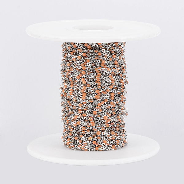 PandaHall 304 Stainless Steel Cable Chains, Soldered, with Spool, with Enamel, Oval, Stainless Steel Color, Dark Orange, Links: 2x1.5x0.5mm...
PandaHall 304 Stainless Steel Cable Chains, Soldered, with Spool, with Enamel, Oval, Stainless Steel Color, Dark Orange, Links: 2x1.5x0.5mm...