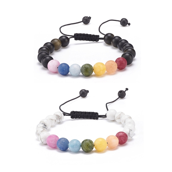 PandaHall 2Pcs 2 Style Natural Howlite & Golden Sheen Obsidian & Mixed Stone Round Braided Bead Bracelets Set for Women, Inner Diameter...
PandaHall 2Pcs 2 Style Natural Howlite & Golden Sheen Obsidian & Mixed Stone Round Braided Bead Bracelets Set for Women, Inner Diameter...