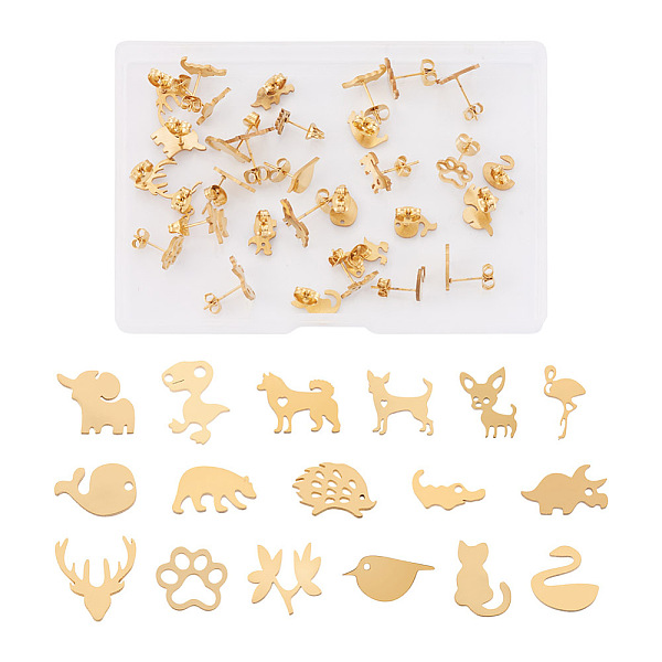 PandaHall Crafans 16 Pairs 16 Style Crocodiles & Dog & Swan & Hedgehog & Dinosaur & Bird 304 Stainless Steel Stud Earrings, Animal Jewelry...
PandaHall Crafans 16 Pairs 16 Style Crocodiles & Dog & Swan & Hedgehog & Dinosaur & Bird 304 Stainless Steel Stud Earrings, Animal Jewelry...
