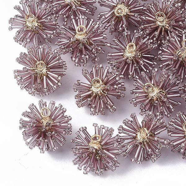 PandaHall Glass Seed Beads Pendants, with Golden Plated Brass Findings, Rosy Brown, 21~22.5x23~25.5x23~25.5mm, Hole: 3mm, Ring: 5x1mm...
PandaHall Glass Seed Beads Pendants, with Golden Plated Brass Findings, Rosy Brown, 21~22.5x23~25.5x23~25.5mm, Hole: 3mm, Ring: 5x1mm...