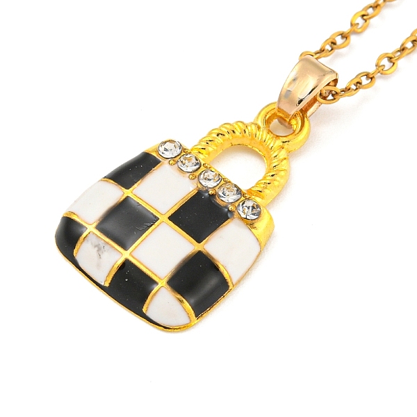 PandaHall 201 Stainless Steel Cable Chain Necklaces, Bag Alloy Enamel with Glass Pendant Necklaces, Golden, 15.08~15.55 inch(38.3~39.5cm)..., Black
PandaHall 201 Stainless Steel Cable Chain Necklaces, Bag Alloy Enamel with Glass Pendant Necklaces, Golden, 15.08~15.55 inch(38.3~39.5cm)..., Black