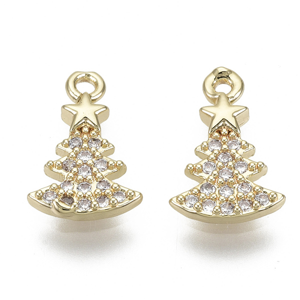 PandaHall Brass Micro Pave Clear Cubic Zirconia Charms, Nickel Free, Christmas Trees, Real 18K Gold Plated, 12x8x2mm, Hole: 1.2mm...
PandaHall Brass Micro Pave Clear Cubic Zirconia Charms, Nickel Free, Christmas Trees, Real 18K Gold Plated, 12x8x2mm, Hole: 1.2mm...