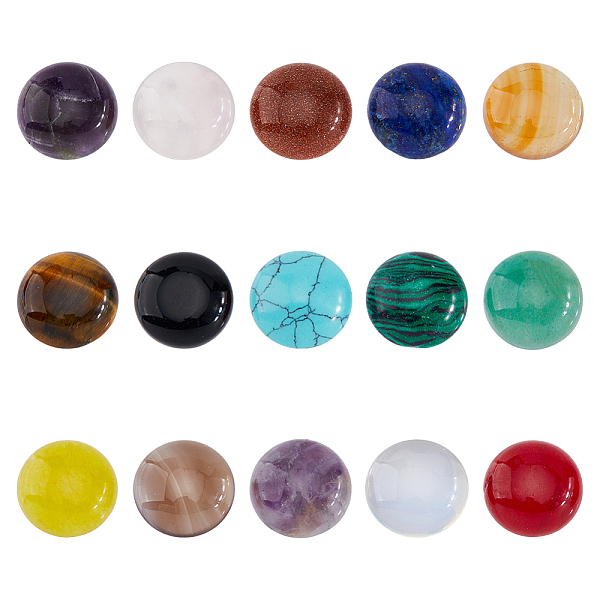 PandaHall SUPERFINDINGS 30Pcs 15 Styles Natural Cabochon Gemstone 16mm Half Round Dome Flatback Quartz Stone for Necklace Jewelry Making DIY...
PandaHall SUPERFINDINGS 30Pcs 15 Styles Natural Cabochon Gemstone 16mm Half Round Dome Flatback Quartz Stone for Necklace Jewelry Making DIY...