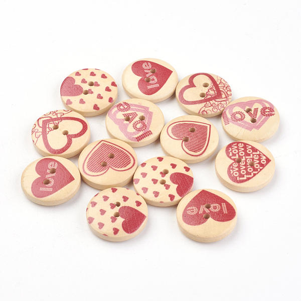 PandaHall 2-Hole Printed Wooden Buttons, Flat Round with Heart Pattern, Moccasin, 20x5mm, Hole: 1.5mm Wood Flat Round Orange
PandaHall 2-Hole Printed Wooden Buttons, Flat Round with Heart Pattern, Moccasin, 20x5mm, Hole: 1.5mm Wood Flat Round Orange
