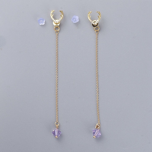 PandaHall Stud Earrings, with Bicone Austrian Crystal Beads, Plastic & Brass Ear Nuts, Real 18K Gold Plated Brass Cubic Zirconia Ear Stud..., Purple
PandaHall Stud Earrings, with Bicone Austrian Crystal Beads, Plastic & Brass Ear Nuts, Real 18K Gold Plated Brass Cubic Zirconia Ear Stud..., Purple