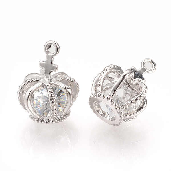 PandaHall Alloy Cubic Zirconia Charms, Crown, Platinum, 14x10.5x10.5mm, Hole: 1mm Alloy+Cubic Zirconia Crown
PandaHall Alloy Cubic Zirconia Charms, Crown, Platinum, 14x10.5x10.5mm, Hole: 1mm Alloy+Cubic Zirconia Crown