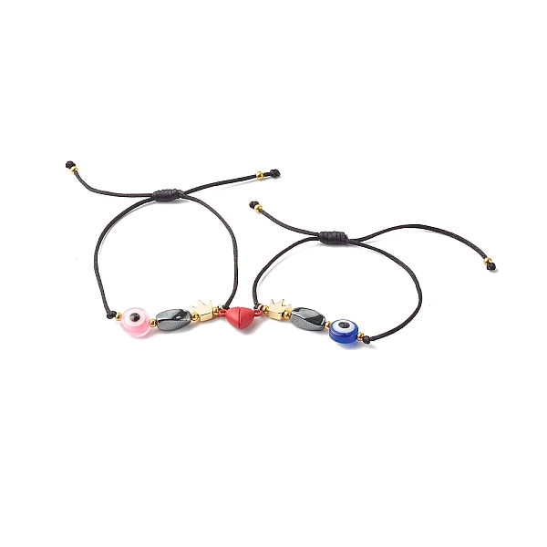 PandaHall Magnetic Heart Clasps Bracelets Set for Best Friendship Sisters, Evil Eye Crown Adjustable Cord Bracelets, Energy Power..., Multicolor
PandaHall Magnetic Heart Clasps Bracelets Set for Best Friendship Sisters, Evil Eye Crown Adjustable Cord Bracelets, Energy Power..., Multicolor
