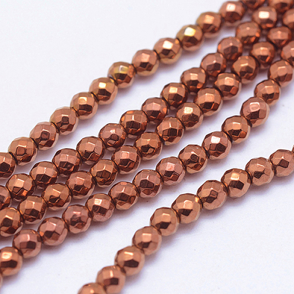 PandaHall Non-magnetic Synthetic Hematite Beads Strands, Faceted(128 Facets), Round, Red Copper Plated, 3mm, hole: 1mm, about 136pcs/strand..., Brown
PandaHall Non-magnetic Synthetic Hematite Beads Strands, Faceted(128 Facets), Round, Red Copper Plated, 3mm, hole: 1mm, about 136pcs/strand..., Brown