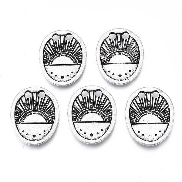 PandaHall Tibetan Style Alloy Links Connectors, Cadmium Free & Lead Free, Oval with Sun, Antique Silver, 21x17x1.5mm, Hole: 2mm Alloy Oval
PandaHall Tibetan Style Alloy Links Connectors, Cadmium Free & Lead Free, Oval with Sun, Antique Silver, 21x17x1.5mm, Hole: 2mm Alloy Oval