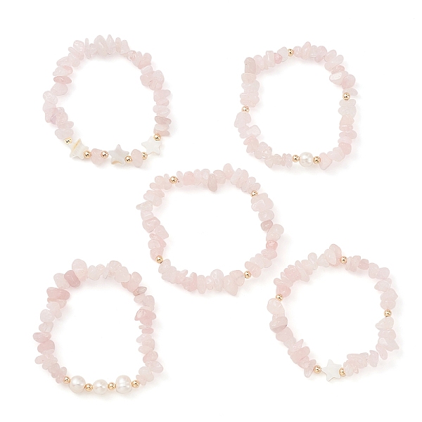 PandaHall 5Pcs 5 Style Natural Rose Quartz Chips Stretch Bracelets Set, Natural Shell Star Stackable Bracelets, Inner Diameter: 2-1/8 inch...
PandaHall 5Pcs 5 Style Natural Rose Quartz Chips Stretch Bracelets Set, Natural Shell Star Stackable Bracelets, Inner Diameter: 2-1/8 inch...