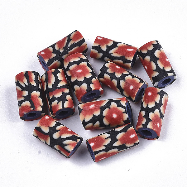 PandaHall Handmade Polymer Clay Beads, Column with Flower Pattern, Orange Red, 12x7mm Polymer Clay Column
PandaHall Handmade Polymer Clay Beads, Column with Flower Pattern, Orange Red, 12x7mm Polymer Clay Column