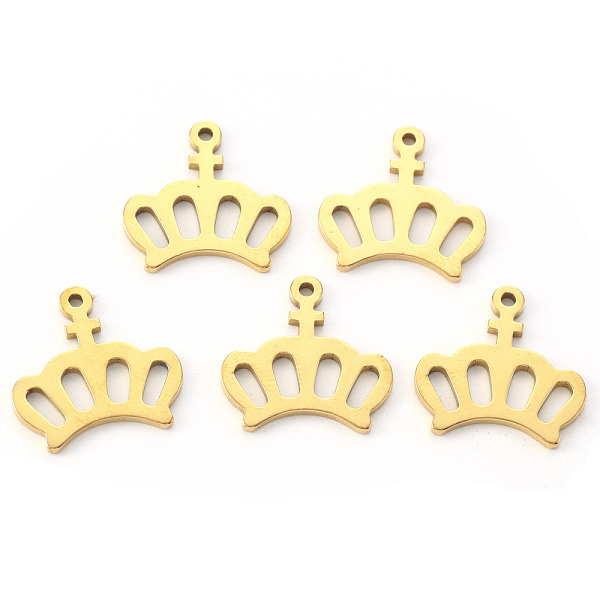 PandaHall Vacuum Plating 304 Stainless Steel Charms, Laser Cut, Crown, Golden, 15x15x1mm, Hole: 1mm 304 Stainless Steel Crown
PandaHall Vacuum Plating 304 Stainless Steel Charms, Laser Cut, Crown, Golden, 15x15x1mm, Hole: 1mm 304 Stainless Steel Crown