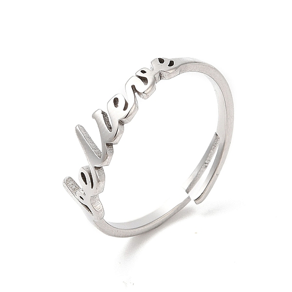 PandaHall 304 Stainless Steel Word Adjustable Ring, Stainless Steel Color, Inner Diameter: 17mm 304 Stainless Steel
PandaHall 304 Stainless Steel Word Adjustable Ring, Stainless Steel Color, Inner Diameter: 17mm 304 Stainless Steel