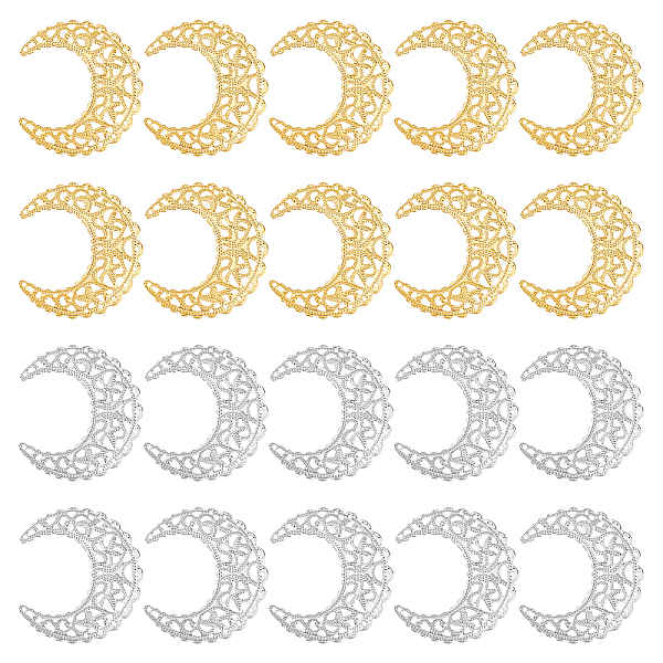 PandaHall ARRICRAFT 100Pcs 2 Colors Iron Filigree Joiners Links, Etched Metal Embellishments, Hollow Out, Crescent Moon, Platinum & Golden...
PandaHall ARRICRAFT 100Pcs 2 Colors Iron Filigree Joiners Links, Etched Metal Embellishments, Hollow Out, Crescent Moon, Platinum & Golden...