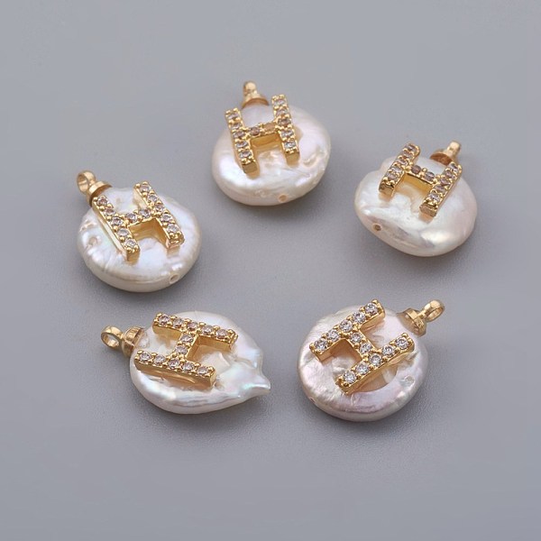 PandaHall Natural Cultured Freshwater Pearl Pendants, with Micro Pave Cubic Zirconia, Brass Findings, Long-Lasting Plated, Letter, Real 18K..., Clear
PandaHall Natural Cultured Freshwater Pearl Pendants, with Micro Pave Cubic Zirconia, Brass Findings, Long-Lasting Plated, Letter, Real 18K..., Clear