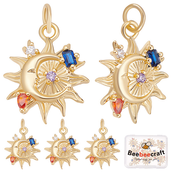 PandaHall Beebeecraft 10Pcs Sun with Moon Brass Micro Pave Colorful Cubic Zirconia Pendants, with Jump Rings, Cadmium Free & Lead Free, Real...
PandaHall Beebeecraft 10Pcs Sun with Moon Brass Micro Pave Colorful Cubic Zirconia Pendants, with Jump Rings, Cadmium Free & Lead Free, Real...