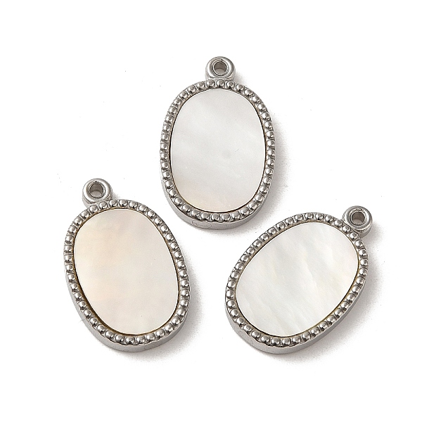 PandaHall 304 Stainless Steel with Shell Pendants, Oval Charms, Stainless Steel Color, 19.5x12x2.5mm, Hole: 1.2mm Shell Oval White
PandaHall 304 Stainless Steel with Shell Pendants, Oval Charms, Stainless Steel Color, 19.5x12x2.5mm, Hole: 1.2mm Shell Oval White