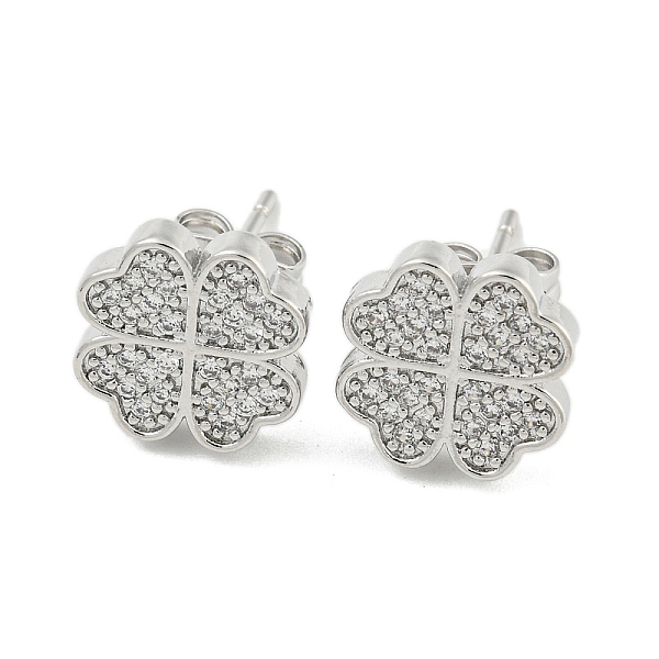 PandaHall Brass Micro Pave Cubic Zirconia Ear Studs, Clover, Platinum, 11.5x11.5mm Brass Clover Clear
PandaHall Brass Micro Pave Cubic Zirconia Ear Studs, Clover, Platinum, 11.5x11.5mm Brass Clover Clear