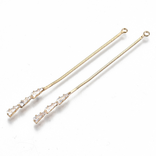 PandaHall Brass Micro Clear Cubic Zirconia Chain Tassel Big Pendants, Nickel Free, Thread, Real 18K Gold Plated, 60x2.5x1mm, Hole: 1.5mm...
PandaHall Brass Micro Clear Cubic Zirconia Chain Tassel Big Pendants, Nickel Free, Thread, Real 18K Gold Plated, 60x2.5x1mm, Hole: 1.5mm...