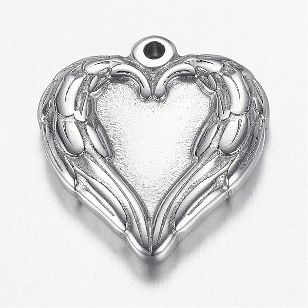 PandaHall 304 Stainless Steel Pendants, Heart Wing, Stainless Steel Color, 21.5x20x4mm, Hole: 1.5mm 304 Stainless Steel Heart
PandaHall 304 Stainless Steel Pendants, Heart Wing, Stainless Steel Color, 21.5x20x4mm, Hole: 1.5mm 304 Stainless Steel Heart