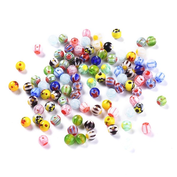 PandaHall Handmade Millefiori Glass Round Beads, Mixed Color, 4mm, Hole: 1mm Millefiori Lampwork Round Multicolor
PandaHall Handmade Millefiori Glass Round Beads, Mixed Color, 4mm, Hole: 1mm Millefiori Lampwork Round Multicolor