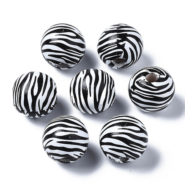 PandaHall Painted Natural Wood European Beads, Large Hole Beads, Printed, Round with Zebra-Stripe, Black, 16x15mm, Hole: 4mm Wood Round...
PandaHall Painted Natural Wood European Beads, Large Hole Beads, Printed, Round with Zebra-Stripe, Black, 16x15mm, Hole: 4mm Wood Round...