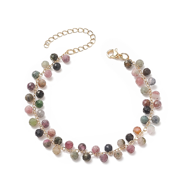 PandaHall Natural Tourmaline Round Beaded Charm Bracelet, Brass Jewelry for Women, Golden, 7-1/4 inch(18.5cm) Tourmaline
PandaHall Natural Tourmaline Round Beaded Charm Bracelet, Brass Jewelry for Women, Golden, 7-1/4 inch(18.5cm) Tourmaline