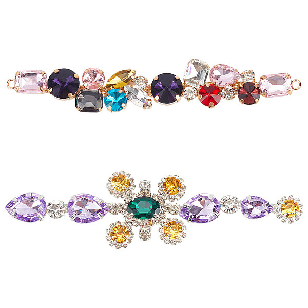 PandaHall 2Pcs 2 Style Glass Rhinestone Ornament Accessories, with Iron Findings, Mixed Color, 133~134x21~33x7~8mm, Hole: 2.8mm, 1pc/style..., Multicolor
PandaHall 2Pcs 2 Style Glass Rhinestone Ornament Accessories, with Iron Findings, Mixed Color, 133~134x21~33x7~8mm, Hole: 2.8mm, 1pc/style..., Multicolor