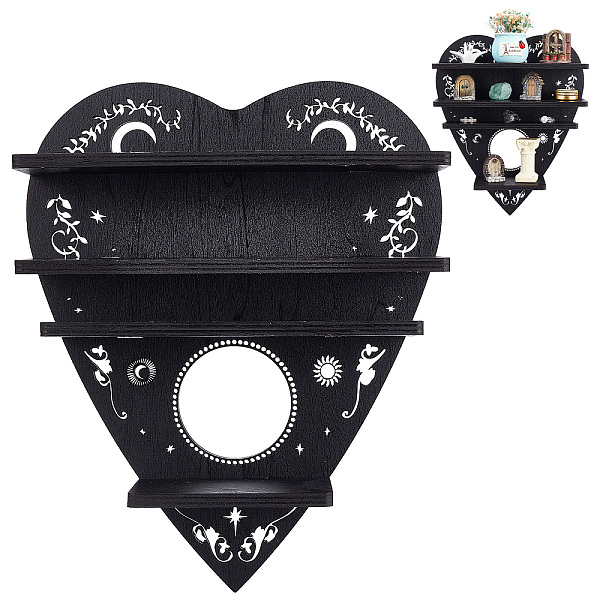 PandaHall Hanging Wooden Crystal Display Shelf, Black Crystal Holder Stand, Rustic Divination Pendulum Storage Rack, Witch Stuff, Easy to...
PandaHall Hanging Wooden Crystal Display Shelf, Black Crystal Holder Stand, Rustic Divination Pendulum Storage Rack, Witch Stuff, Easy to...