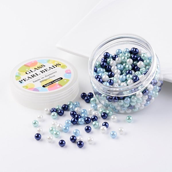 PandaHall Glass Pearl Bead Sets, Carribean Blue Mix, Eco-Friendly, Round, Dyed, Mixed Color, 6mm, Hole: 0.7~1.1mm, about 400pcs/box. Glass..., Multicolor
PandaHall Glass Pearl Bead Sets, Carribean Blue Mix, Eco-Friendly, Round, Dyed, Mixed Color, 6mm, Hole: 0.7~1.1mm, about 400pcs/box. Glass..., Multicolor