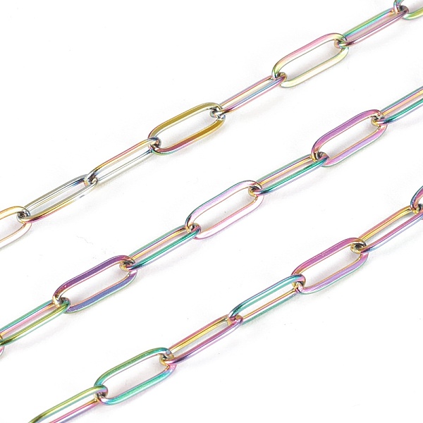 PandaHall 3.28 Feet Ion Plating(IP) 304 Stainless Steel Paperclip Chains, Drawn Elongated Cable Chains, Soldered, Rainbow Color,10x3.5x0.8mm...
PandaHall 3.28 Feet Ion Plating(IP) 304 Stainless Steel Paperclip Chains, Drawn Elongated Cable Chains, Soldered, Rainbow Color,10x3.5x0.8mm...