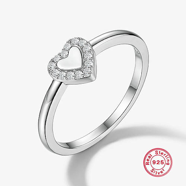 PandaHall Rhodium Plated Platinum 925 Sterling Silver Finger Rings, Heart, Clear, Inner Diameter: 18mm Sterling Silver Heart Clear
PandaHall Rhodium Plated Platinum 925 Sterling Silver Finger Rings, Heart, Clear, Inner Diameter: 18mm Sterling Silver Heart Clear
